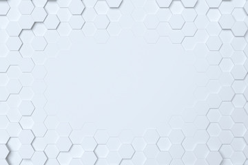 White hexagonal abstract 3d background