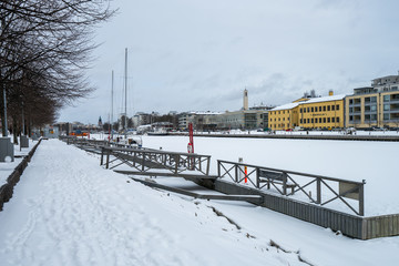 Turku City of Finland during winter