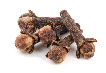 dry spice cloves isolated on white background