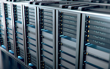 Server room or server computers.3d rendering.