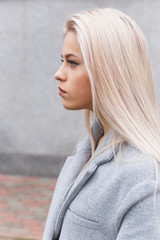 Fototapeta premium Profile of fashionable young woman