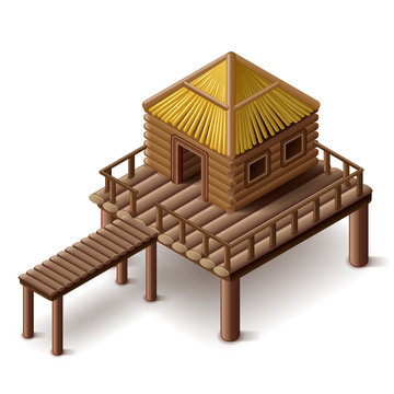 recommend clip art: stilt house isolated vector