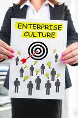 Enterprise culture concept shown by a businesswoman