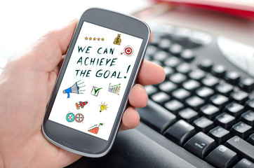 Goal achievement concept on a smartphone