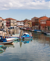 Fototapeta na wymiar View from Ponte de le Terese bridge at Murano island, Venice, Italy