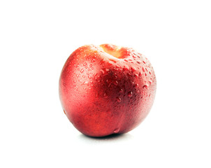 Fresh raw nectarine isolated on white