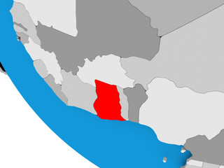 Fototapeta premium Ghana on political globe