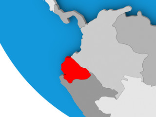 Ecuador on political globe