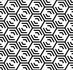Vector seamless pattern. Modern stylish texture. Repeated geometric pattern with hexagonal tiles