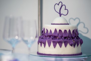 Purple wedding cake