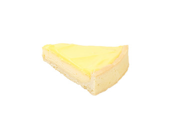 lemon cheesecake on white background isolated