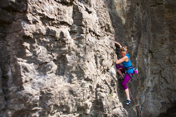 girl rock climber..