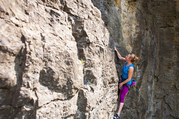 girl rock climber..