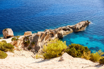 Atlantis Sa Pedrera Ibiza wide shot towards blue sea