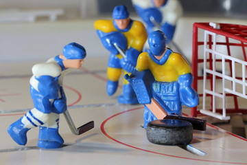 Naklejka premium attack ice hockey match, table game, macro shot