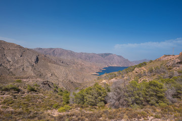 Fototapeta na wymiar La Azohia mountain landscape in Cartagena bay, Murcia region, Spain.