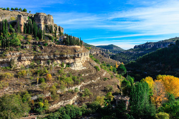 Fototapeta na wymiar Autumn view of the valley in Cuenca, Spain