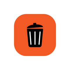 waste bin icon square vector
