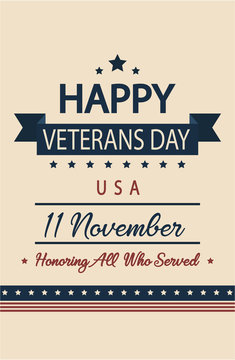 Veterans Day card or background. vector illustration.