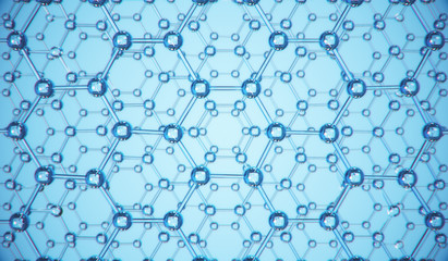 Abstract 3D Rendering of Structure with Spheres，molecule model，science wit background.	