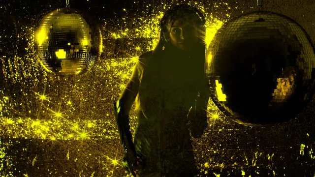 almost naked sext dancer with discoball