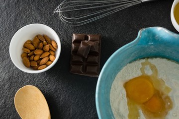 Gingerbread cookies ingredients on a table