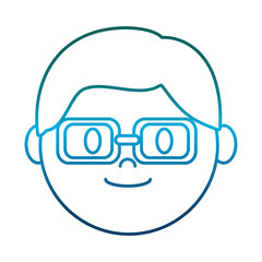cartoon man with glasses icon over white background vector illustration