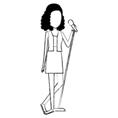 woman singing with microphone