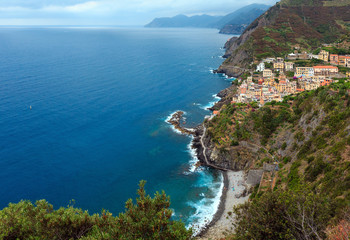 Fototapeta na wymiar Summer Riomaggiore, Cinque Terre