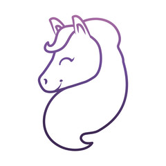 magical unicorn icon over white background vector illustration