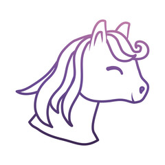 magical unicorn icon over white background vector illustration