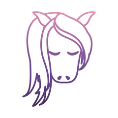 magical unicorn icon over white background vector illustration