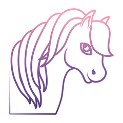 magical unicorn icon over white background vector illustration