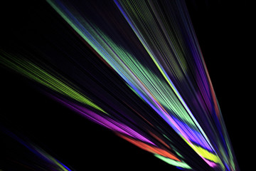 Colorful light beam from a video projection