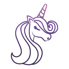 Naklejka premium magical unicorn icon over white background vector illustration