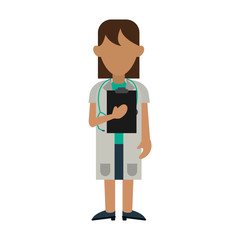 doctor with clipboard woman avatar icon image vector illustration design 