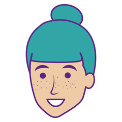 Fototapeta premium beautiful woman head avatar character