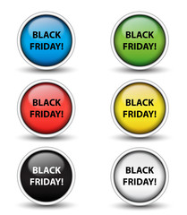 Set di bottoni colorati "Black Friday"