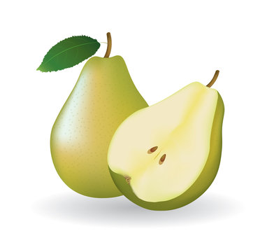 whole pear and a half