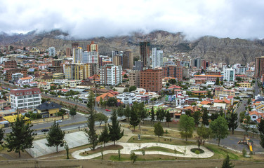 Cityscape of La Paz in Bolivia