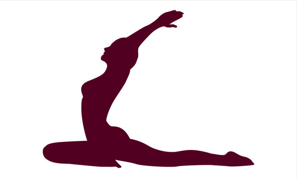 Silueta de mujer haciendo postura de yoga y pilates