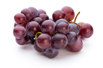 Ripe red grape isolated on white.