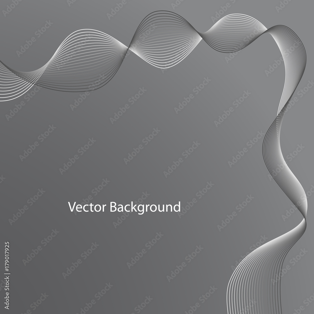Wall mural abstract gray wave. vector abstract background of wave. black and white halftone vector illustration