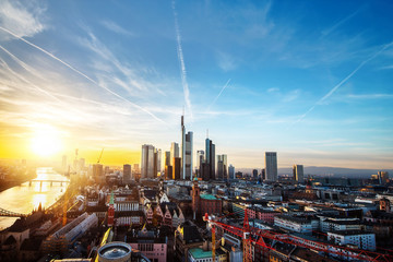 Frankfurt am Main skyline - obrazy, fototapety, plakaty