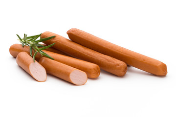 Fresh sausage isolated over white background.