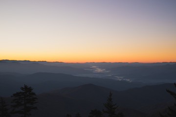 Naklejka na ściany i meble Sunrise over Smoky Mountains National Park