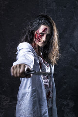 Portrait of scary woman, Halloween theme