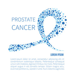 Sky blue ribbon made of dots on white background. Prostate cancer solidarity symbol with place for your text. Men health care health medical concept. Movember awareness month. Vector illustration