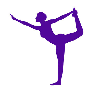 Silueta de mujer haciendo postura de yoga y pilates