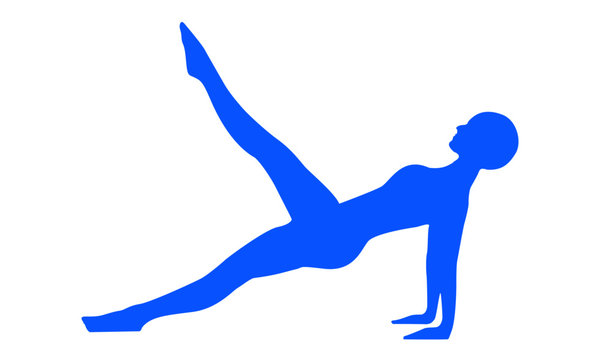 Silueta de mujer haciendo postura de yoga y pilates